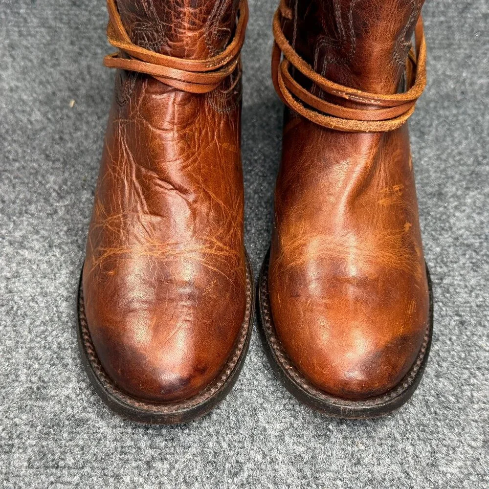 Freebird By Steven Casey‎ Boots Women's Size 9 Brown Leather Lace Ankle Booties